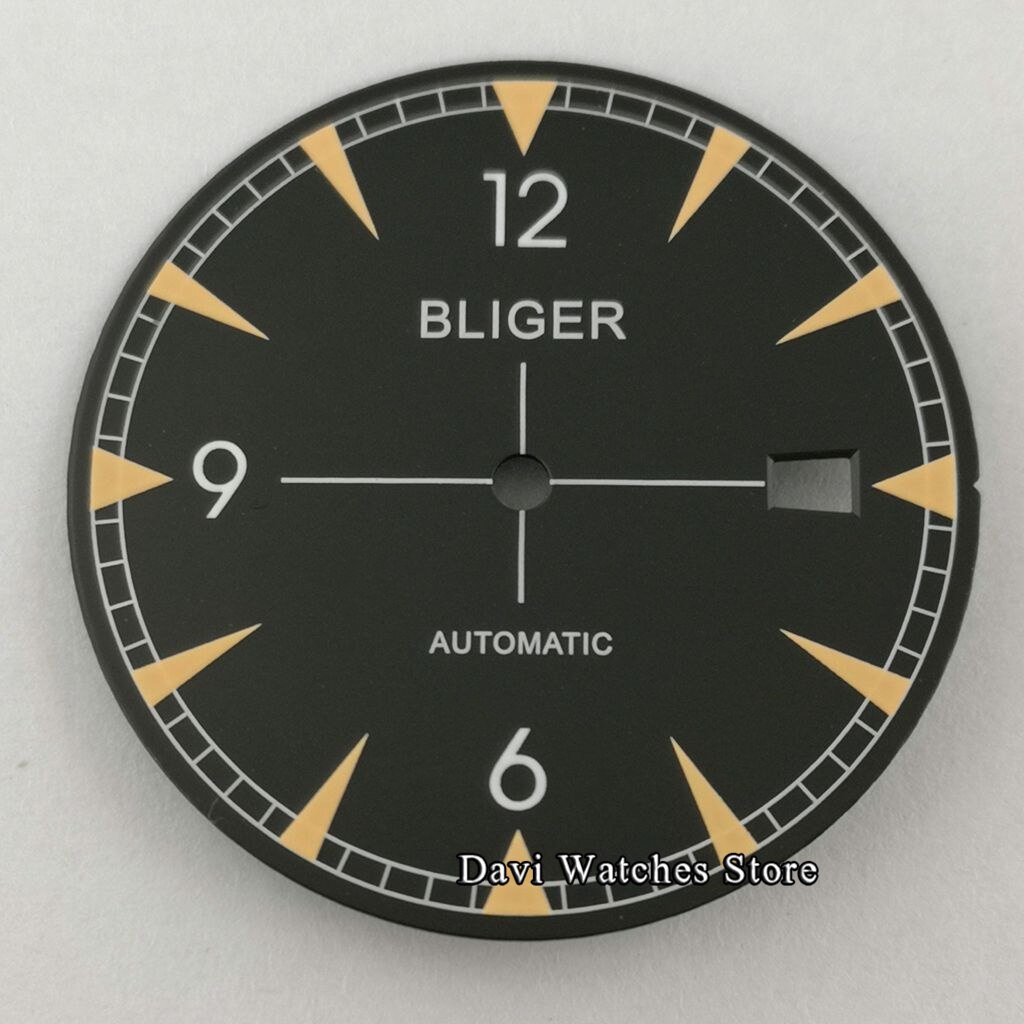 33.2Mm Bliger/Steriele Wijzerplaat Onderdelen Groen Lichtgevende Fit NH35 NH35A Automatische Beweging: B1-bliger logo