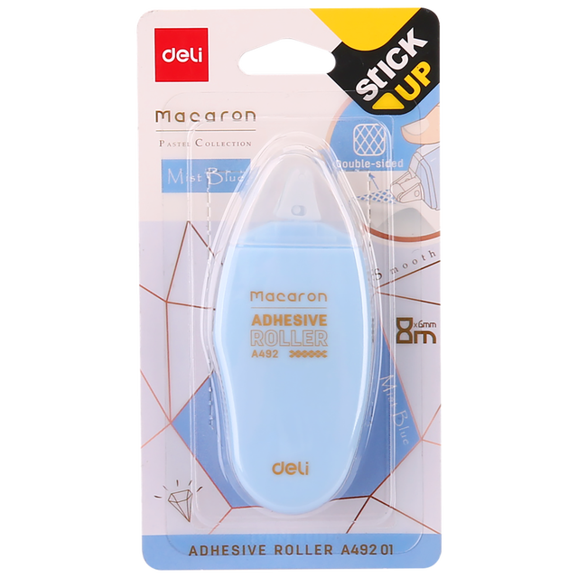 DELI Adhesive Roller Tape Glue 6mm*8m Student Double Sided Tape Strong StickySchool Office Stationery: Solid Blue