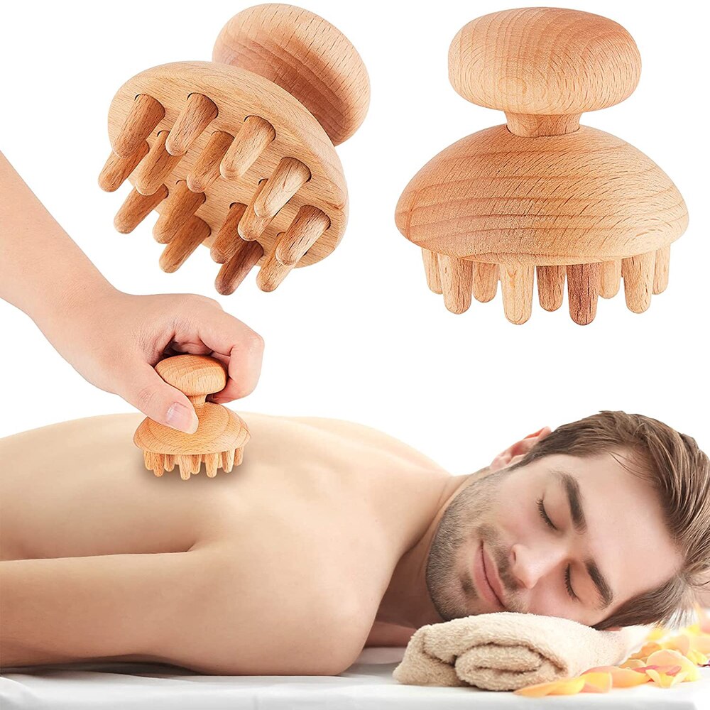 Handheld Wood Roller kijek do masażu drewniany masażer brzucha do uda Butt noga do masażu mięśni Release Anti Cellulite