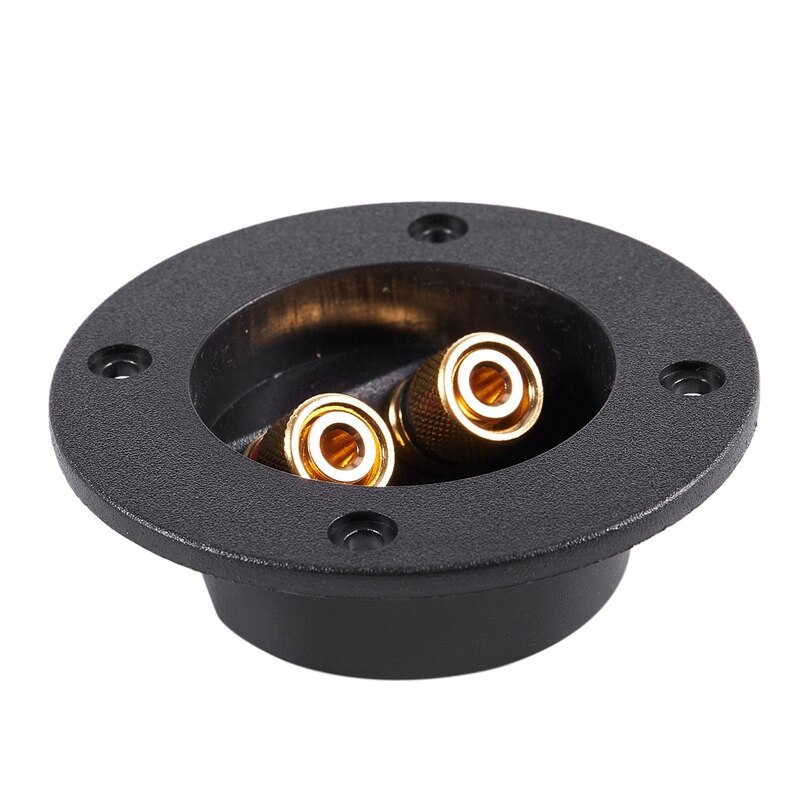 1x 2-Way Speaker Car Box Terminal Round Spring Cups & 8Pcs Gold Plated Amplifier Speaker Binding Post 4mm CNIM