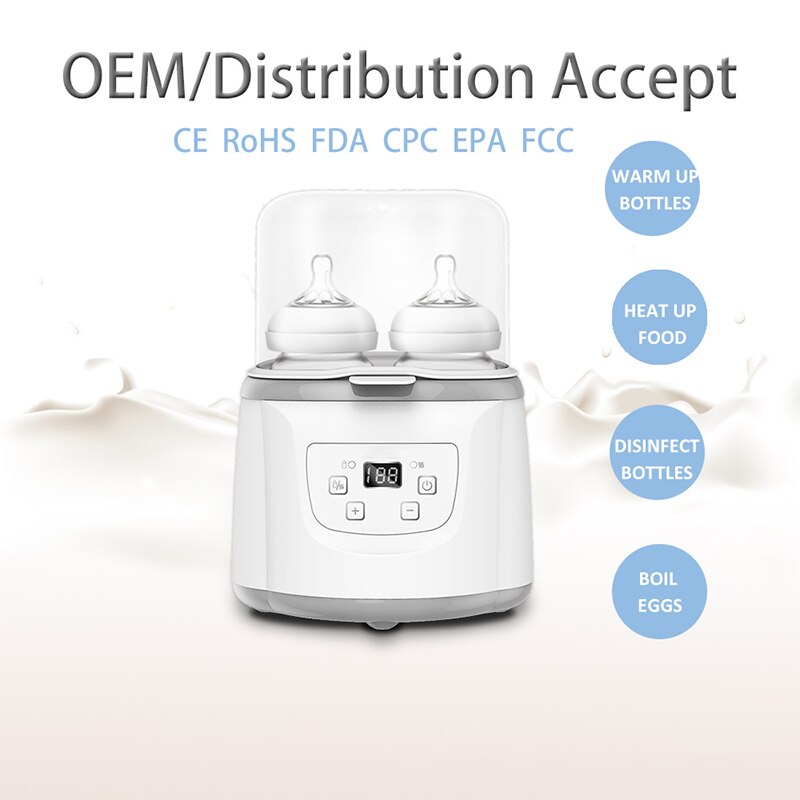 Flessenwarmer Fles Sterilisator Dubbele Flessenwarmer Voor Moedermelk Nauwkeurige Temperatuurregeling Warmer Verwarming Voedsel