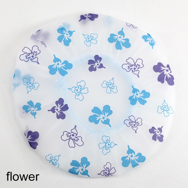 1 stk resuerbar brusebad hat tykkere badehætte vandtæt badeværelse tilbehør sødt mønster elastisk badehætte kvinder leverancer: Blomst