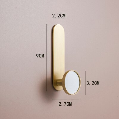 Massief Messing Kleerhanger Muur Gemonteerde Kapstok Decoratieve Sleutelhouder Hoed Sjaal Handtas/Gratis Ponsen Deur Zonder Trace nail: HK-323-bai-L