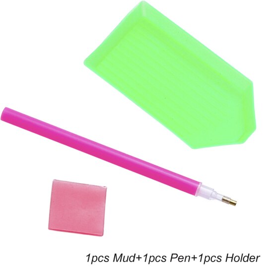 1 Sets DIY Diamond Paste Sticker Nail Tools Rhinestones Picker Holder Pen Kits Dotting Diamonds Point Pen Drilling Mud TR686: 1 Set Mud Pen Holder