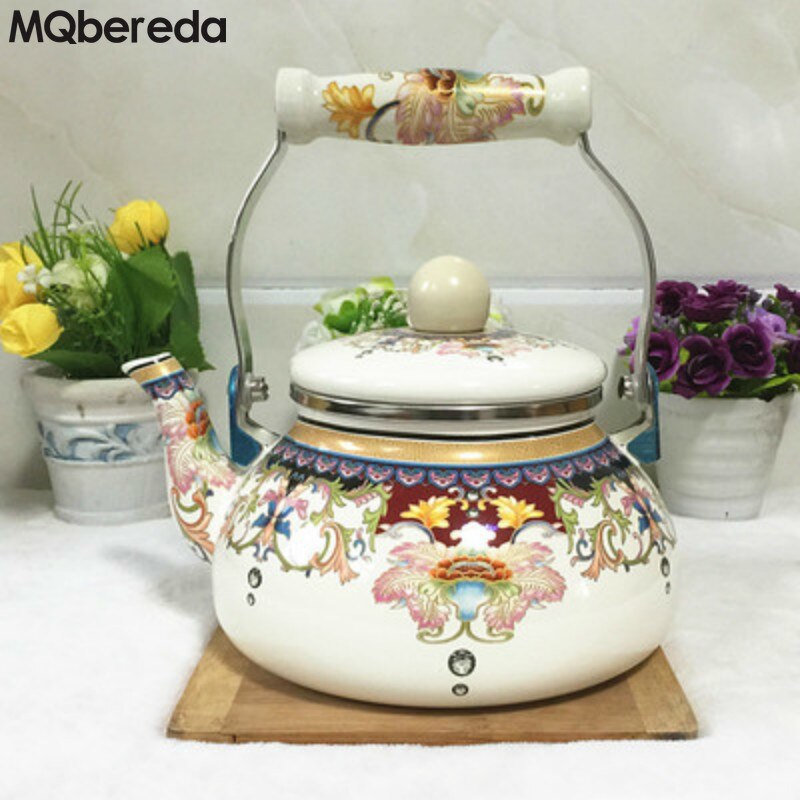 1.5L petite bouilloire en émail d'eau mignon épaississement petit Kung Fu théière gaz Type cuisinière à Induction