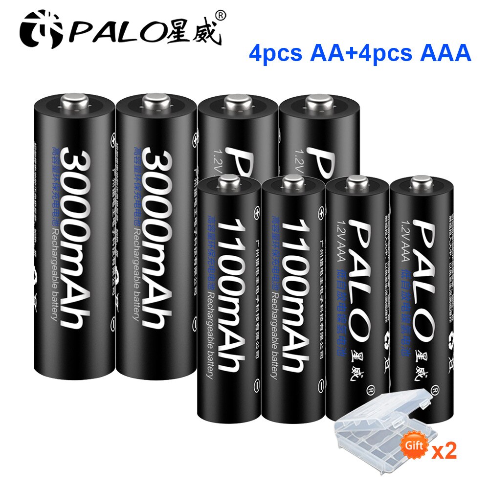 1.2V Aa Batterij Oplader Voor 1.2V Ni-Mh Aa Aaa + Aa 1.2V Oplaadbare Batterijen + Aaa Oplaadbare aaa Batterij Batterijen Voor Speelgoed: 4AA and 4AAA