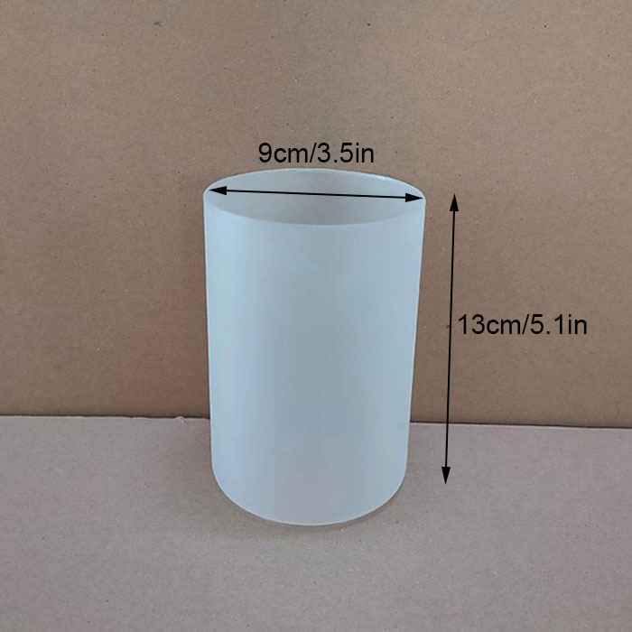 Clear White Cylinder Glass Lamp Shade Replacements for Lighting Fixtures, Frosted Glass Lampshade for E27 Wall Sonces Chandelier: long white