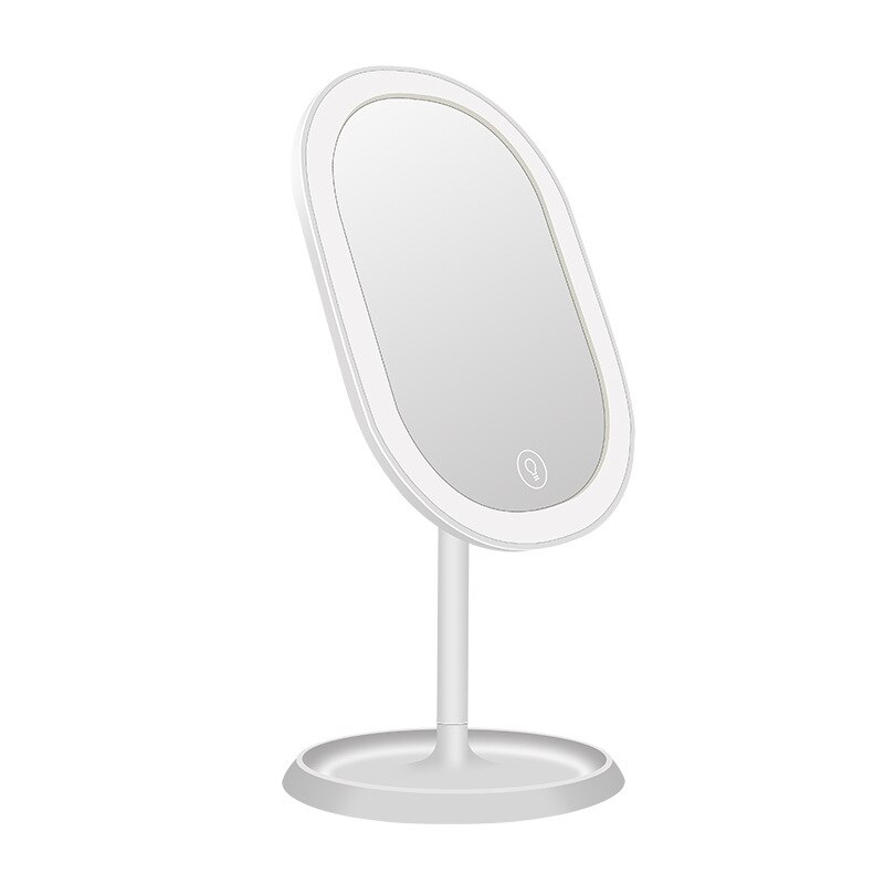Miroir de maquillage à Led lumineux intelligent à trois tons avec lampe de bureau lumière supplémentaire de maquillage petit miroir: WHITE