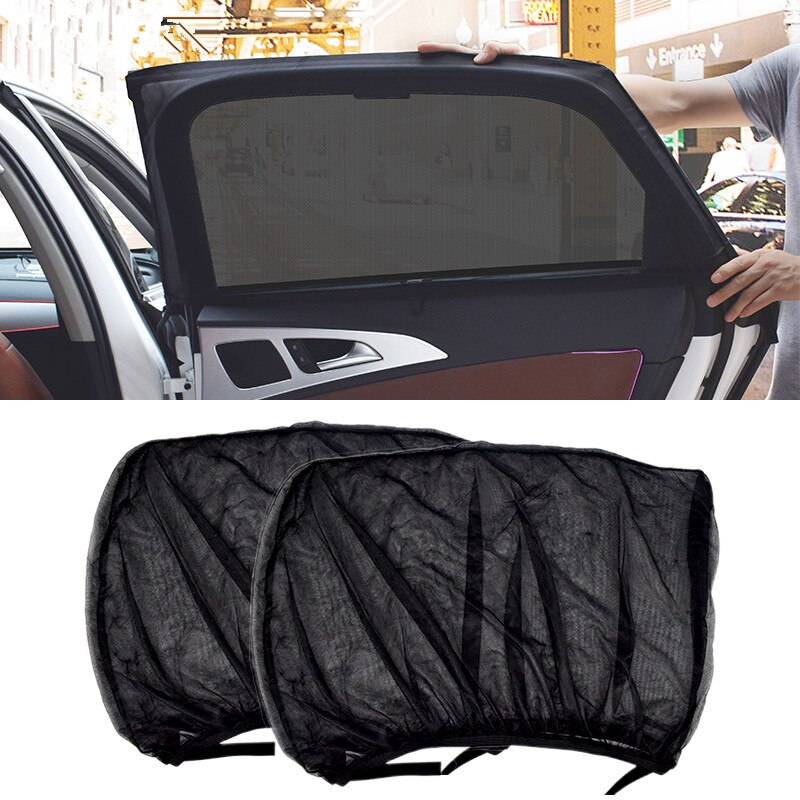 2pcs Car Styling Accessories Sun Shade Auto UV Protect Curtain Side Window Sunshade Mesh Sun Visor Protection Window Films