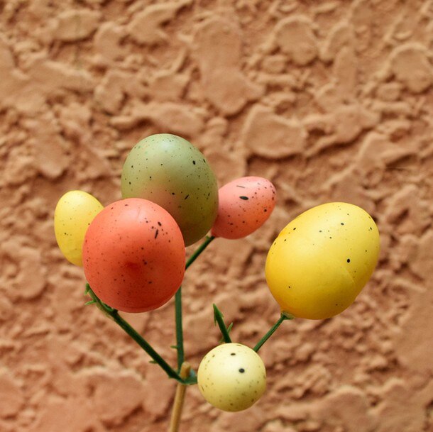 Easter Egg Tree Decor Branch With Painting Eggs Plastic Spring Party Supplies Easter Decoration Supplies: Short branch