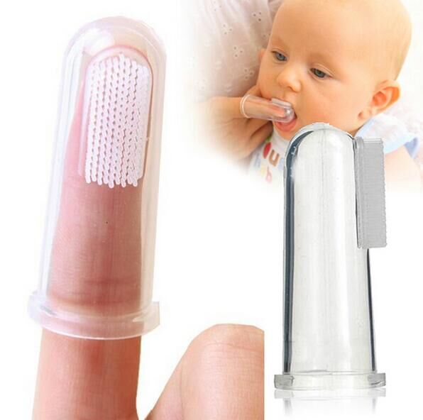 2 Stks/partij Zachte food-grade siliconen Veilig Baby Kids Vinger Tandenborstel Gum Brush Voor Clear Massage #47