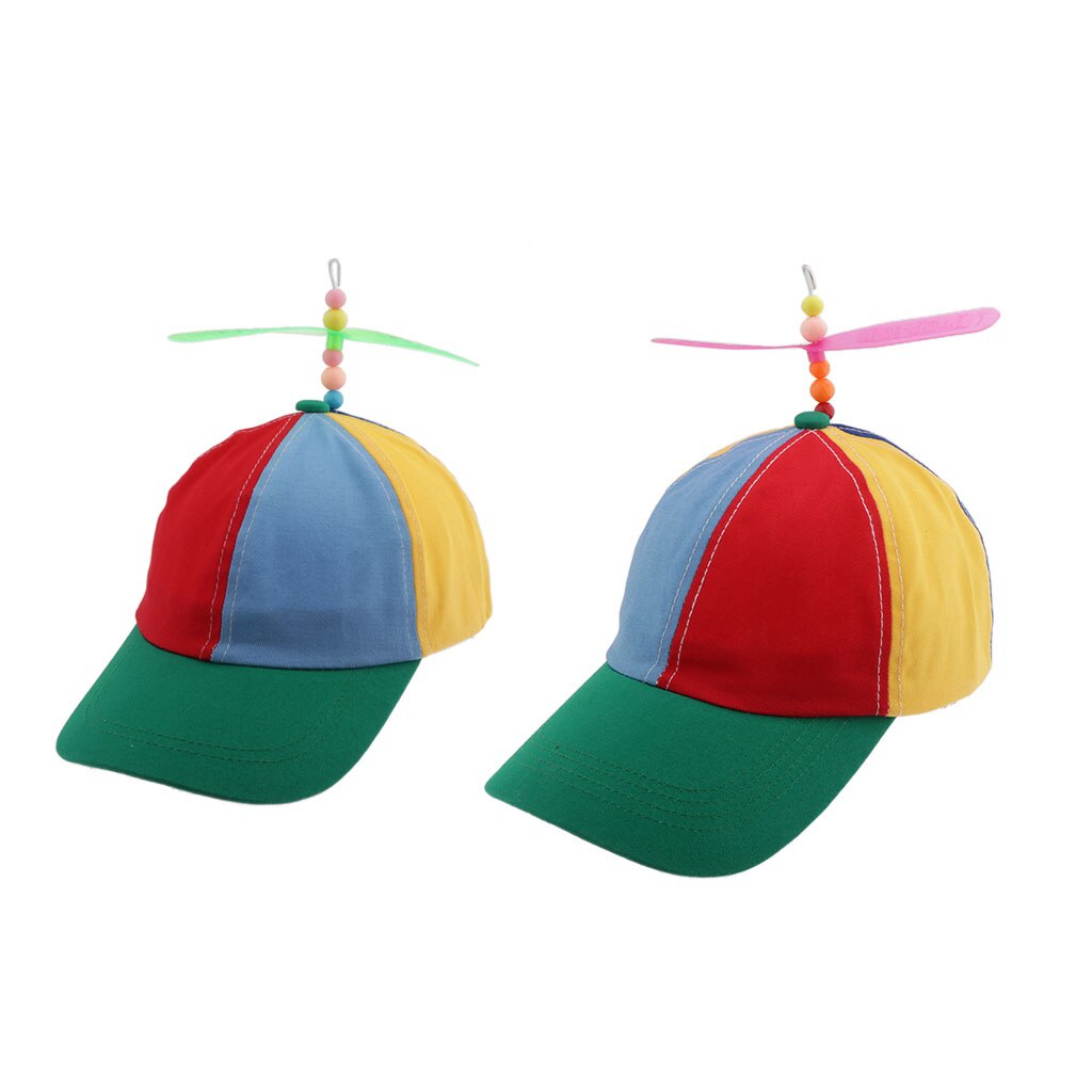 Rainbow Propeller Spinner Hat with Adjustable Hat Snap Back - Costume Accs