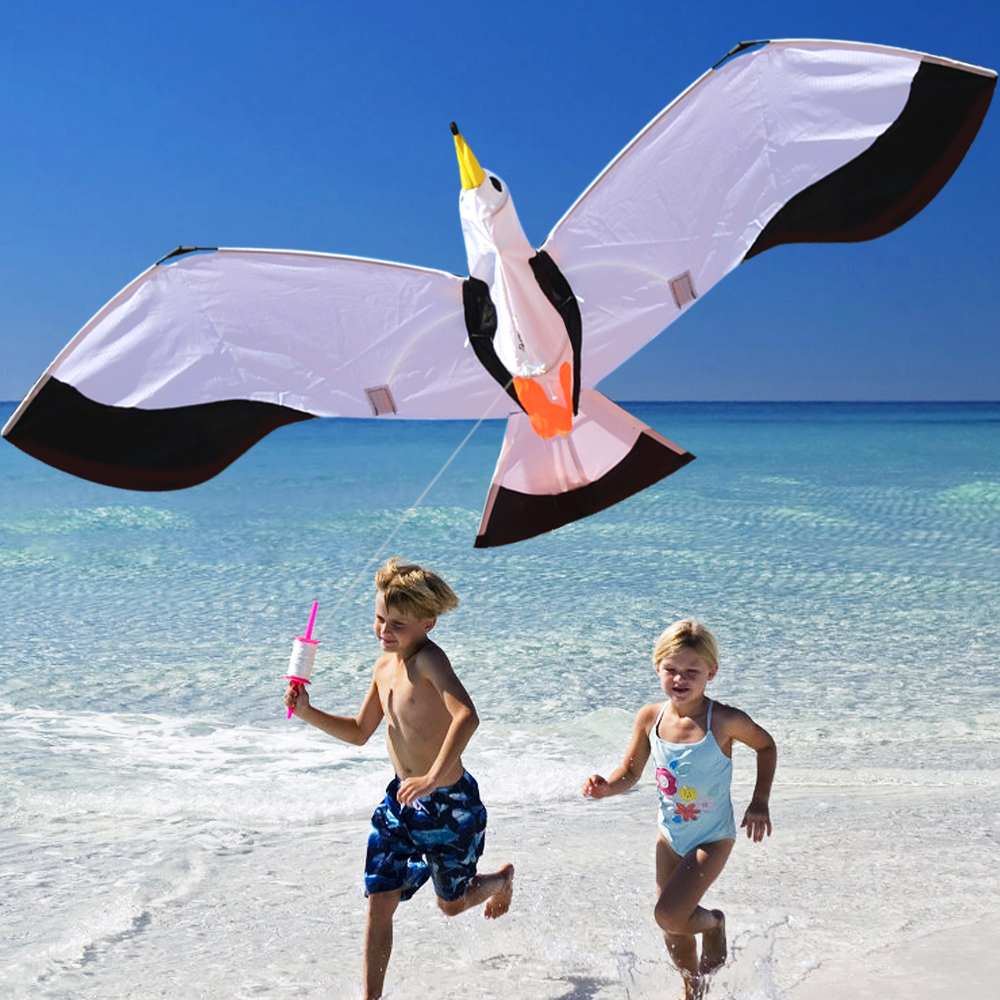 3D Enkele Lijn Seagull Vliegers Sport Strand Met Kite Handvat En String Makkelijk Te Vliegen