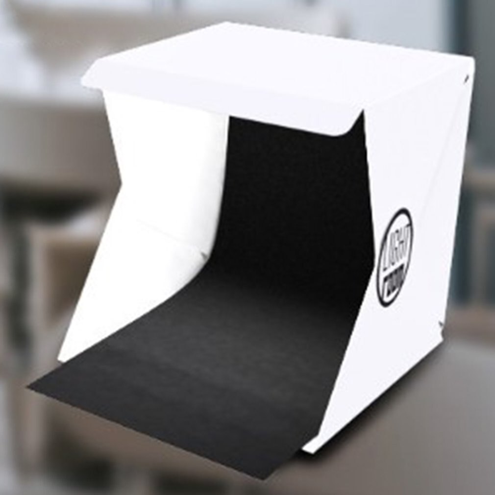 Portable Folding 2 Led Studios Mini Small Photography Light Box And Photo Props Acrylic + Abs Plastic Material