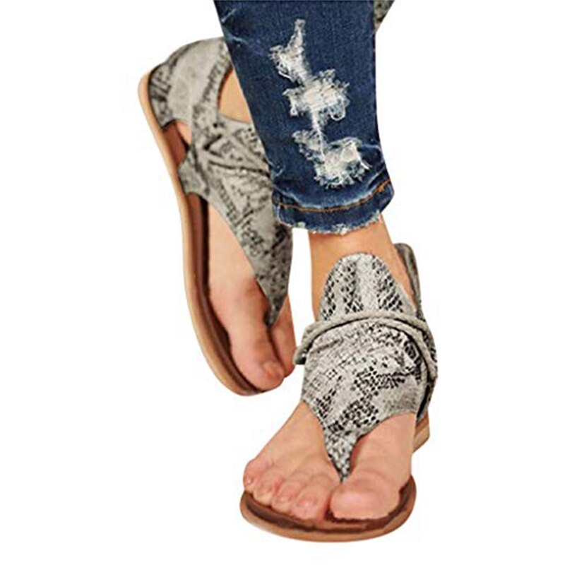 Latest Women Comfy Sandals, Ladies Flat Heel Slip On Sandals, Casual Vintage Sandals with Zipper 39: A1