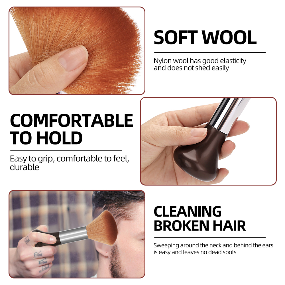 Cepillo suave de peluquería, herramienta de corte de pelo de limpieza especial para salón, cepillo de pelo para el hogar, cepillo de maquillaje para el pelo, cepillo plumero para el cuello