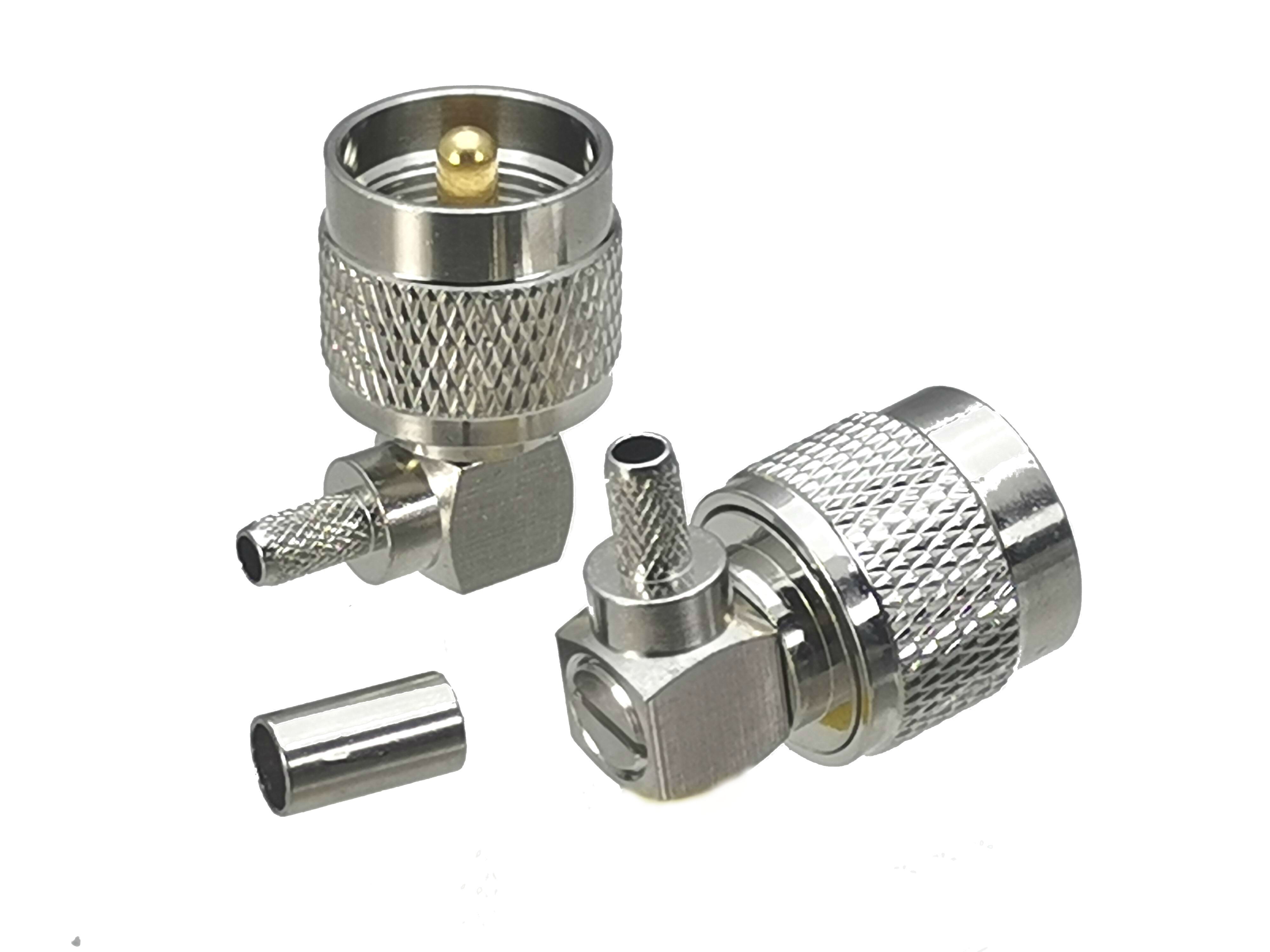 Stecker PL259 UHF männlichen stecker rechten winkel crimpen RG58 RG142 LMR195 RG400 Kabel