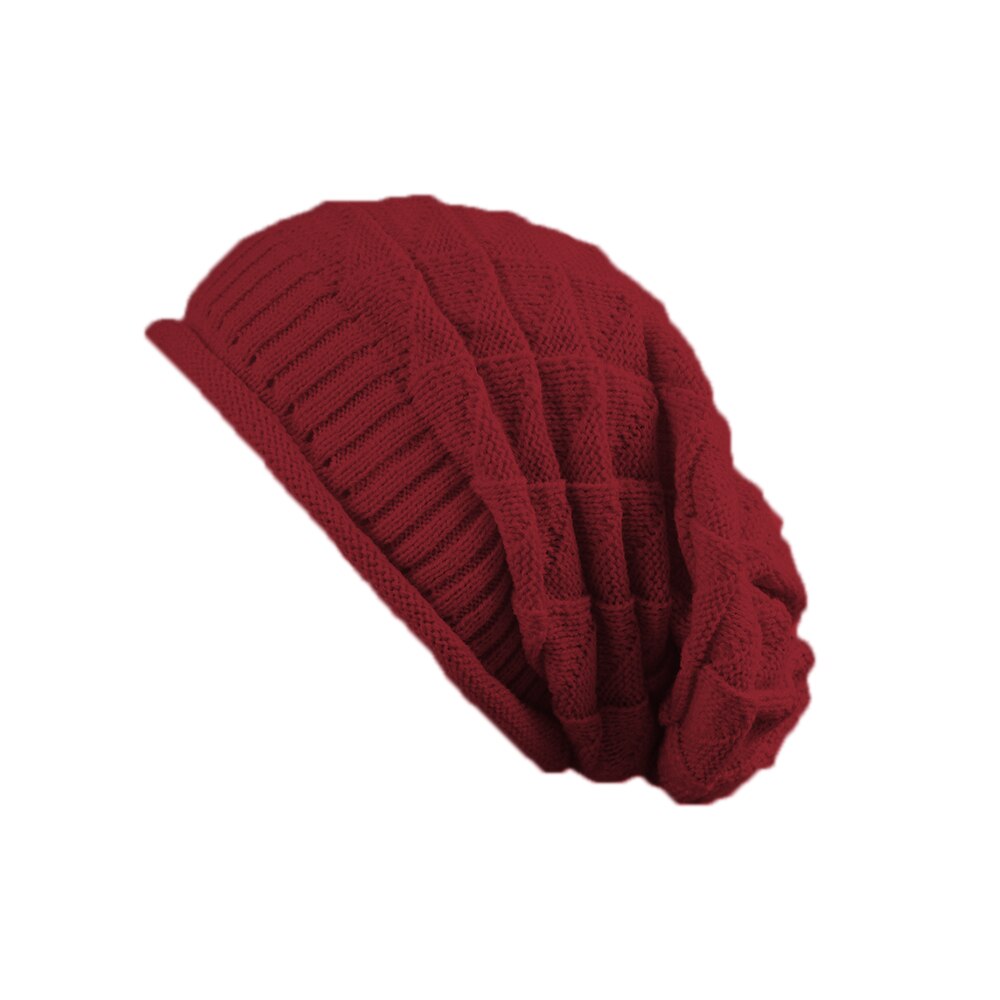 Knit Beanie Oversized Winter Warme Muts Ski Slouchy Dikke Cap Winter Ski Fietsen Beanie Muts Sjaal Warm Hoofd Warmer: Clear