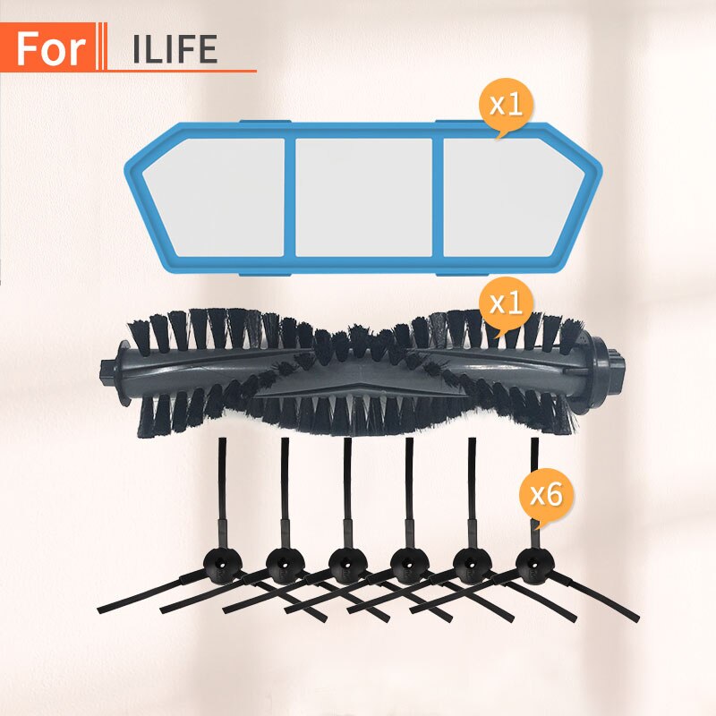 Robot Vacuum Cleaner Hepa Filter Side Brush Mop Cloth Set Spare Parts for Chuwi ilife A6 A4 A4s Accessories: 03