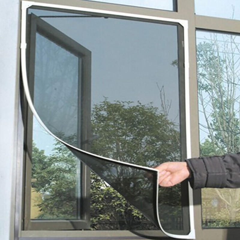 Myggelim klæbende anti-skærm vindue bugdørnet cortinas værelse 130 x 150cm beskyttelsesgardiner mesh indendørs net flyvende