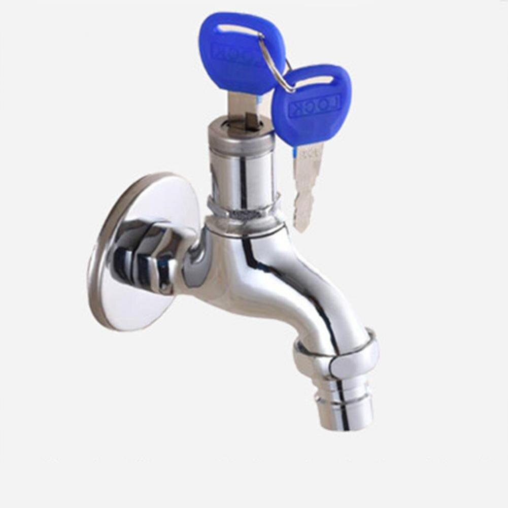 Anti-Diefstal Kraan Water Tap Met Slot Sleutel Legering/Messing Body Single Gat Sleutelschakelaar Kraan Bibcocks Voor keuken Outdoor Tuin: 01