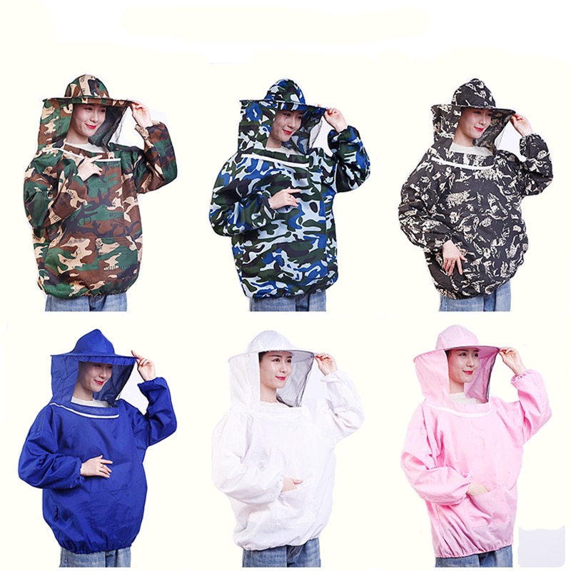 Beekeeping Clothes Storage Pocket Anti-bee Clothing Siamesed Head Mask of Upper Outer Garment for Anti bee suit