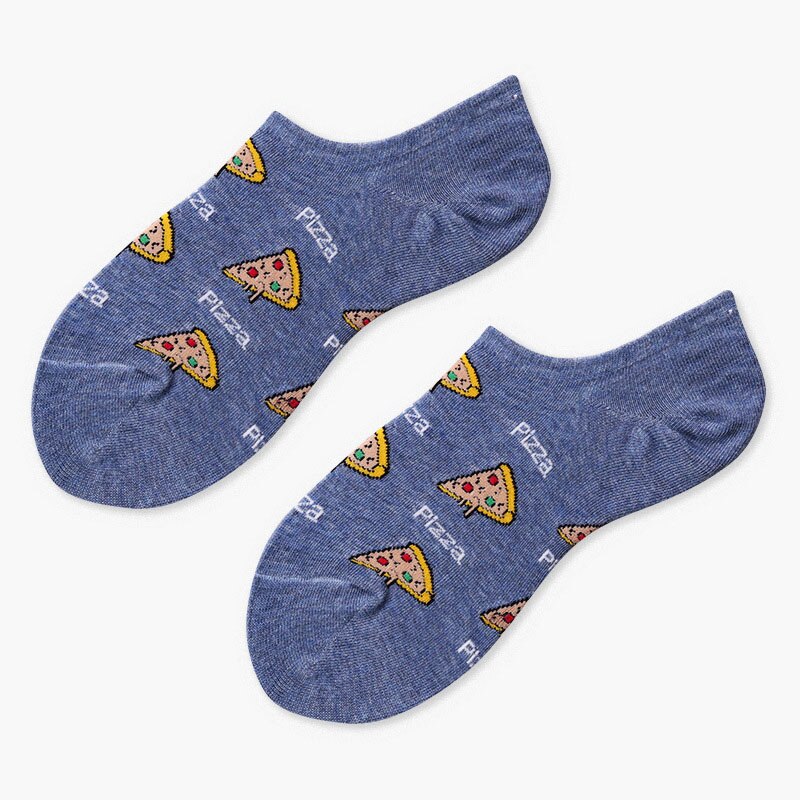 Hamburger Pizza Sandwich fuochi francesi ciambella cibo calzini invisibili barca estiva no mostrare calze antiscivolo corte da donna in silicone