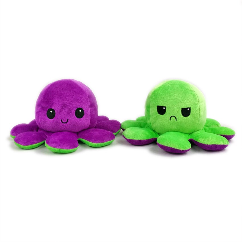 Double Sided Stuffed Flip Octopus Plush Doll Soft Simulation Plush Toy Color Doll Filled Plush Child Toy: Purple green