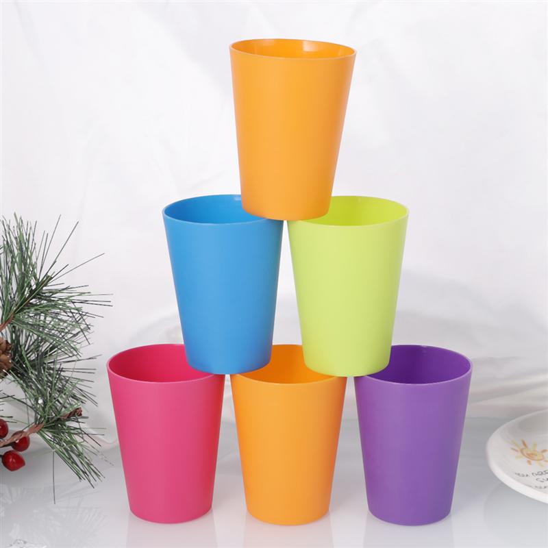 15pcs Colorful Plastic Cups Home Beverage Drinking Cup Reusable Party Tableware and Party Supplies 101-200ml (Random Col