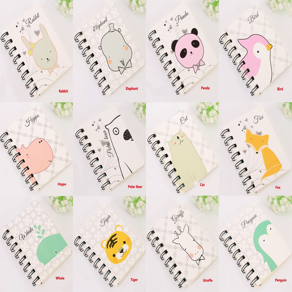 1 Pcs Notebook Creatieve Schattige Dieren Cartoon Rollover Spoel Notebook Flanner Tijdschrift Agenda Dagboek Schetsboek