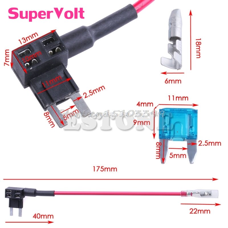 Car Micro Blade Mini ATM Fuse Adapter tap DUal Circuit Adapter Holder