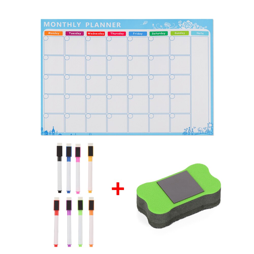 1 set Fridge Calendar, Magnetic Dry Erase Calendar , Monthly Calendar Whiteboard, Desk & Wall & Fridge Calendar/Planner: SET 3