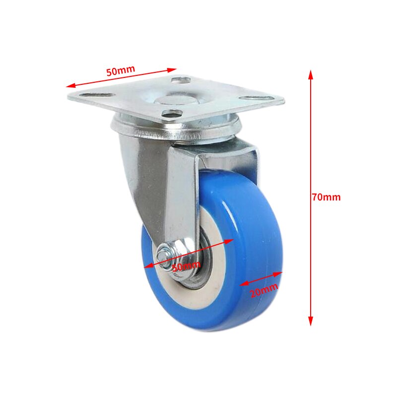 Pacote 8 2 polegada Rodas Rodízios Placa Giratória Rodízios em Azul