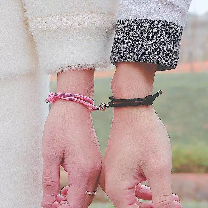 Minimalist Paired Bracelet For Lovers Adjustable Lucky Red Braslet Rope Long Distance Magnet Couple Braclet Christmas