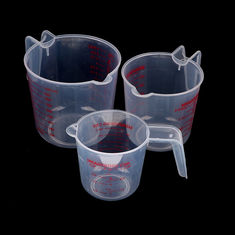 1 Pcs 250/500/1000 Ml Cup Plastic Clear Maatbeker Kruik Giet Uitloop Oppervlak Keuken Tool Supplies