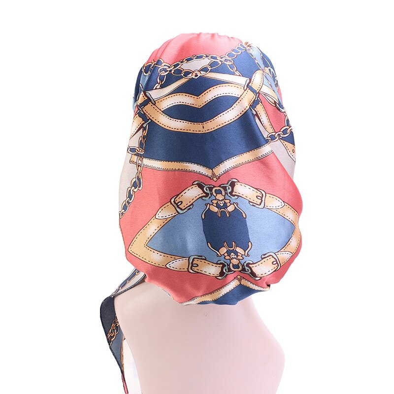 Women Chiffon Muslim Hijab Caps Flower Print Turban Bonnet Islamic Ladies Head Scarf Wrap Under Hijab Caps Turbante