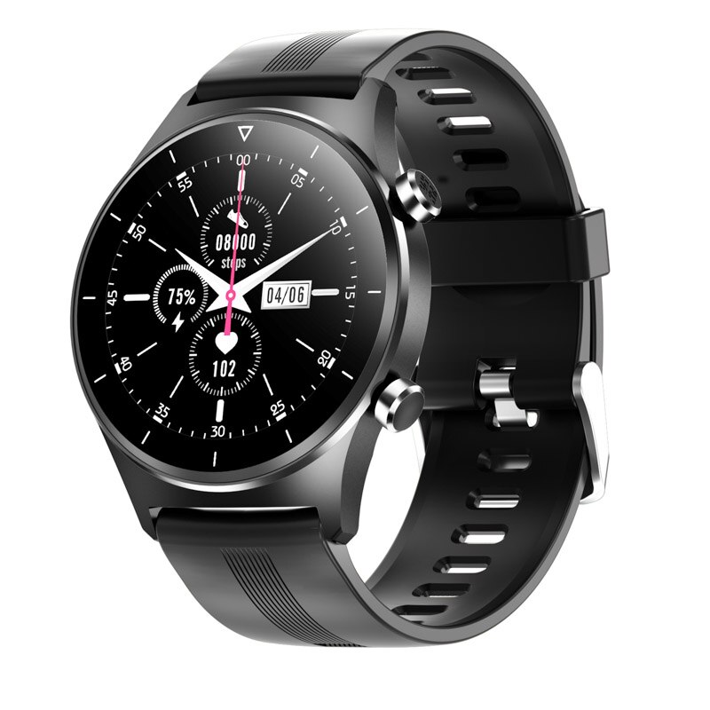 Smartwatch Men Full Touch Screen 1.28" IPS 240x240 IP68 Waterproof Bluetooth 5.0 Fitness Tracker: Black