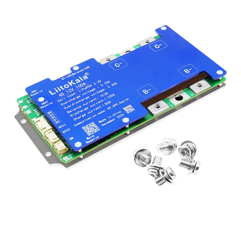 LiitoKala 4S-12V100A Smart Passive Balance Function Built-in Bluetooth BMS