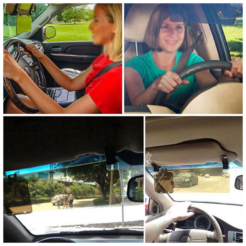 Clip on Car HD safer Vision Anti Dazzle Glare Blocker Shade Sun Visor Extension