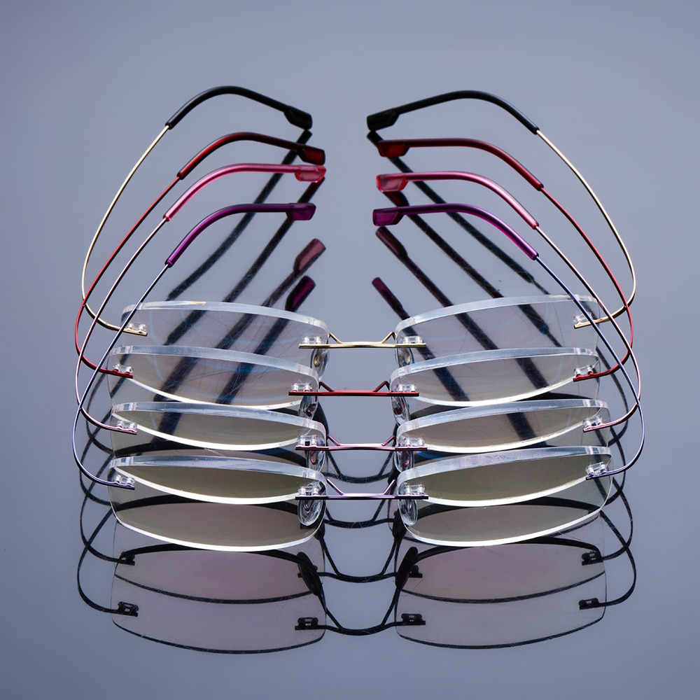 2022 Flexibele Ultralight Randloze Leesbril Geheugen Titanium Magnetische Bril Verziend Brillen Sterkte + 1.0 ~ + 4.0
