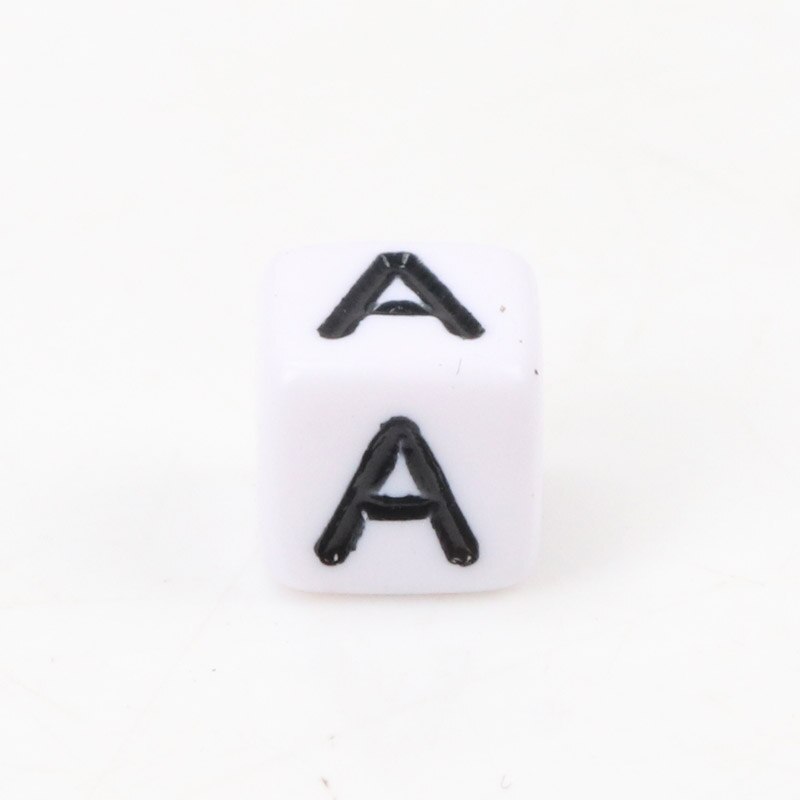 , cubo de alfabeto con letras blancas y negras, cuentas sueltas con letras acrílicas, apto para fabricación de joyas, 6mm, 100 Uds.