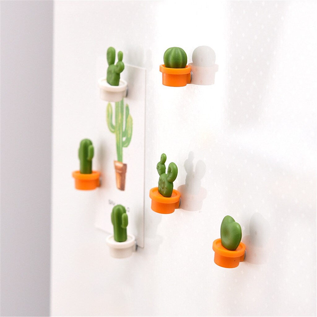 Fridge Magnet Cactus Refrigerator Stickers Green Plant Magnetic Buckle Magnetic Stickers 6 Pc Home Decoration Magnesy Na Lodowke