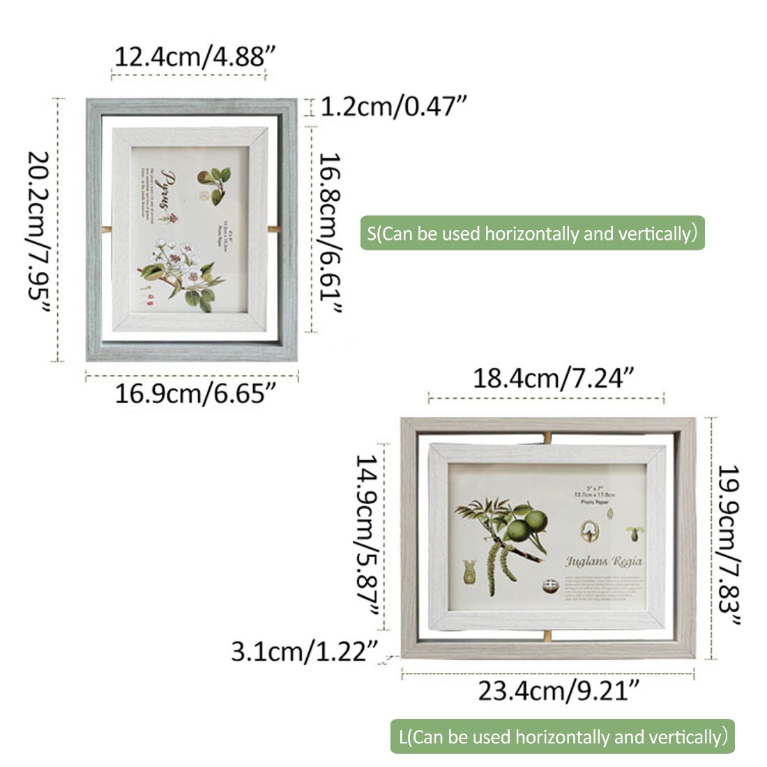 Rotating Wooden Photo Frame Picture Frame Photo Dispaly Living Room Photo Picture Holder Poster Frames Home Decor