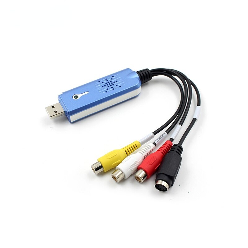 Portable For USB 2.0 Easycap Video Audio Capture Card Adapter VHS DC60 DVD Converter Composite RCA Blue for PC Laptop