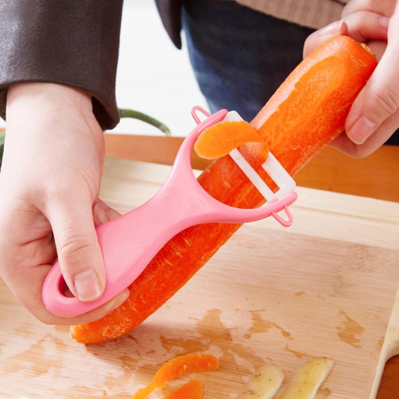 Multi-purpose Household Vegetable Ceramics Blade Fruit Ceramics Handle Peeler Peeler Kitchen Parer Plastic Fruit Blade Z5E9