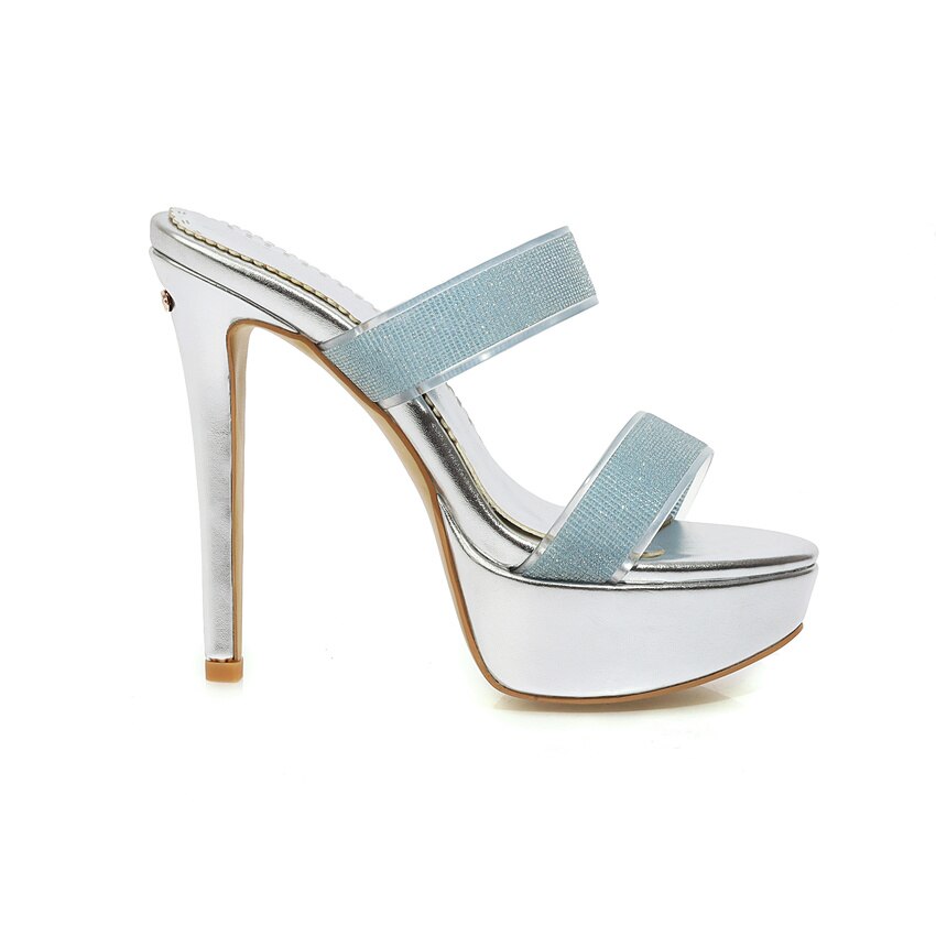 Qutaa platform slingback zomer dames pumps open teen pu leren sandalen dunne hak instappers damesschoenen maat 34-43