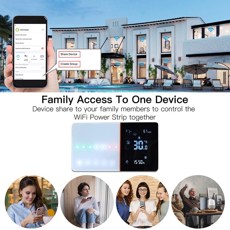 Nowe Wifi Tuya termostat grzejnikowy regulator temperatury ręczne przesuwanie robić ogrzewania stacja pogodowa kontrola aplikacji