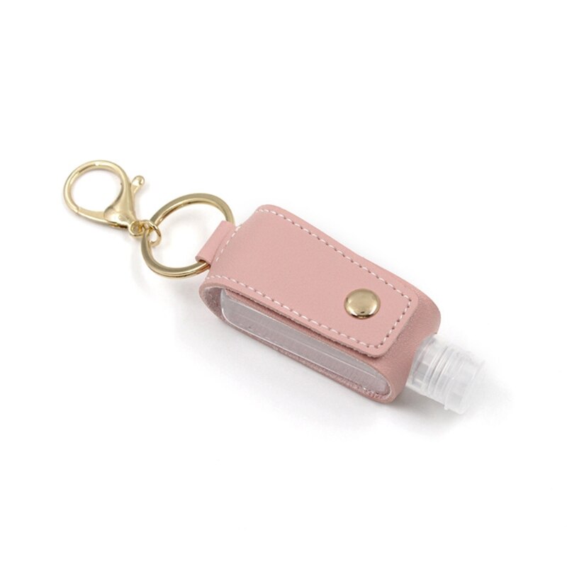 Reiseflaschen Set - Nachfüllbare Behälter - PU Leder Tasche Halter - Schlüsselanhänger - Quetschflaschen: PK2