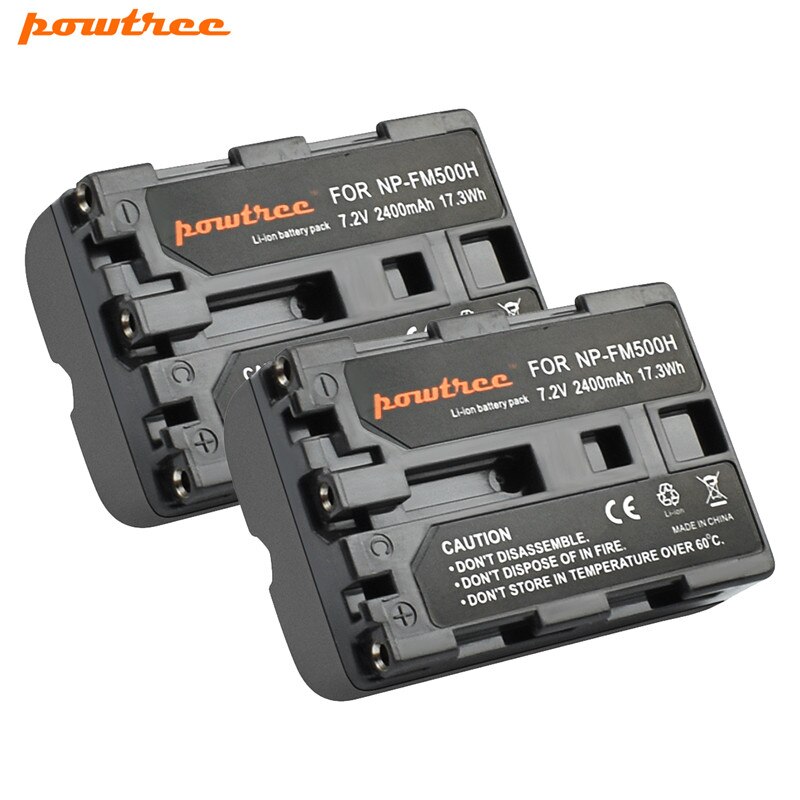 Powtree 2400mAh NP-FM500H NP FM500H kamera bateria zastępcza dla Sony A57 A58 A65 A77 A99 A550 A560 A580 baterii NP-FM500H