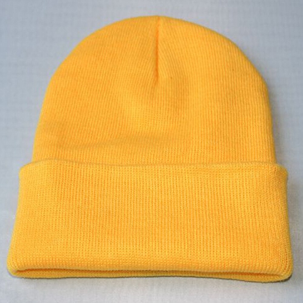 Gebreide Hoeden Voor Vrouwen Gildkruid Mannen Beanie Hat Winter Effen Brimless Baggy Meloen Cap Manchet Docker Visser Mutsen Hoeden Voor mannen: Yellow 